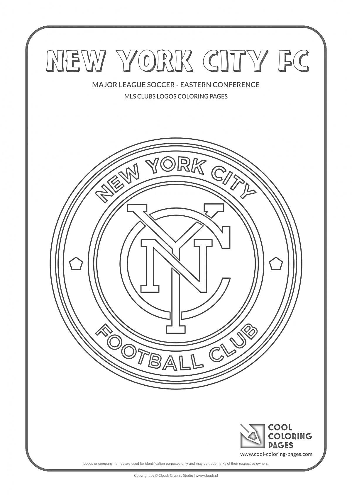 Раскраска Логотип футбольного клуба New York City FC