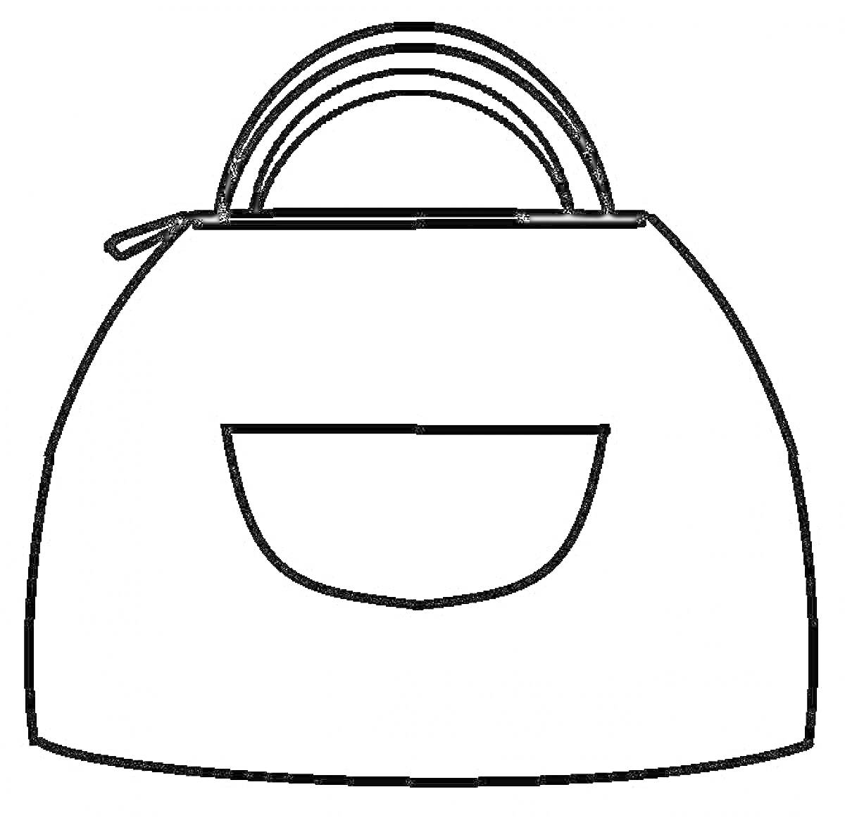 Раскраска Сумка с наружным карманом и двумя ручками