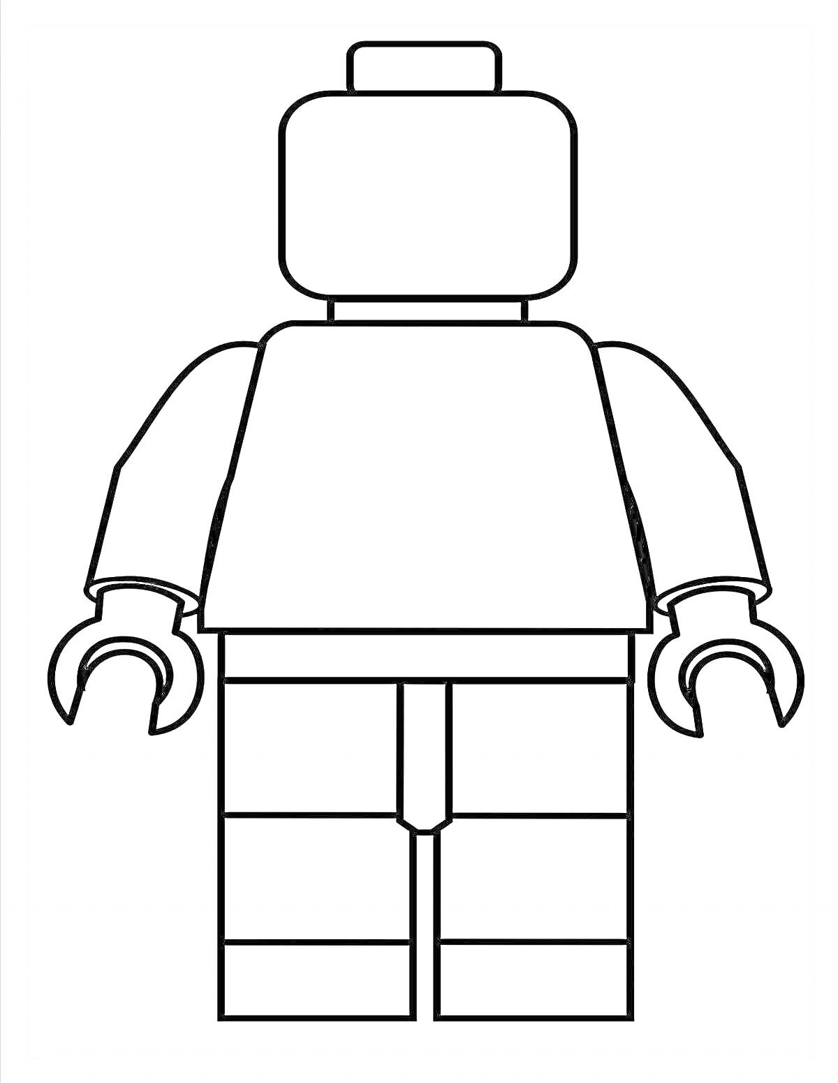 На раскраске изображено: Лего, Строительство, Руки, Ноги, Блоки