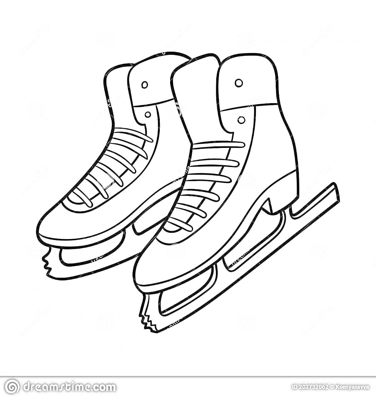 На раскраске изображено: Коньки, Спорт, Зима, Лед, Катание на коньках, Обувь
