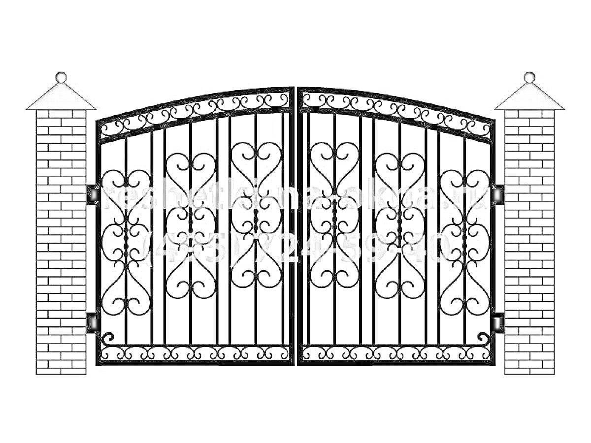 На раскраске изображено: Ворота, Узоры, Симметрия