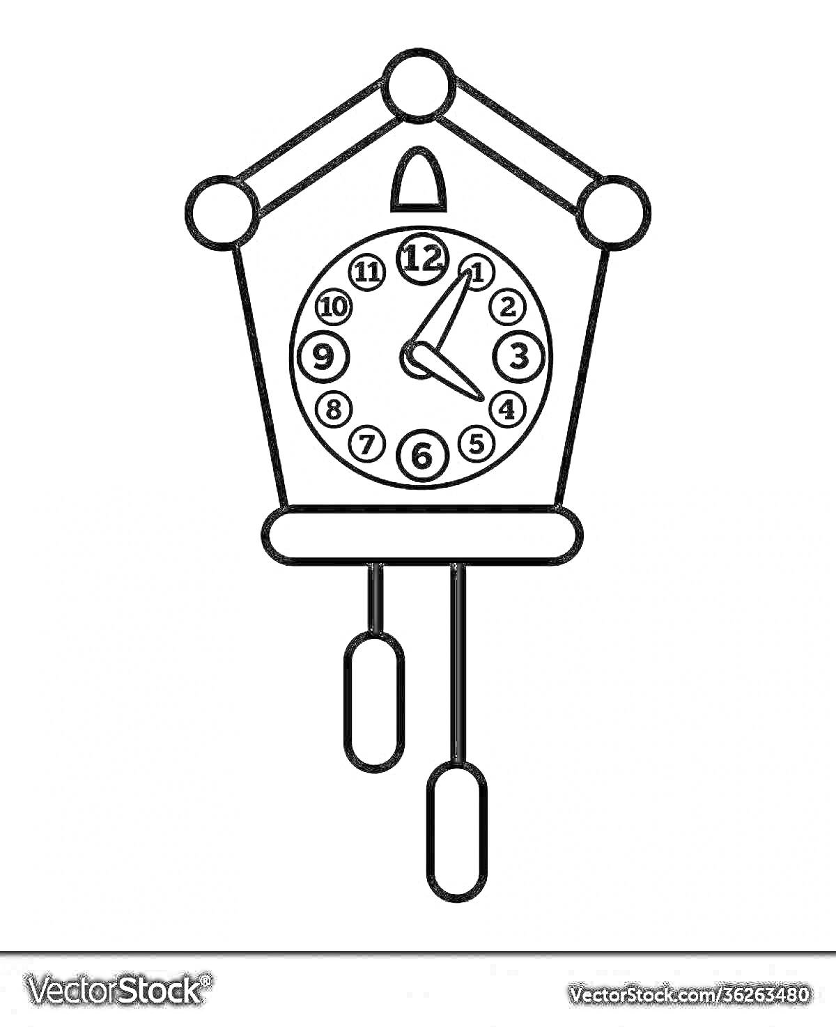 На раскраске изображено: Часы, Настенные часы, Маятник, Циферблат, Римские цифры, Стрелки часов, Колокол