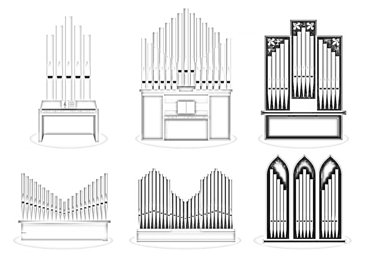 Шесть различных дизайнов органа