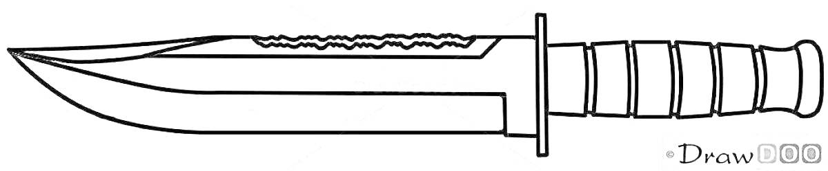 Контур ножа М9 с зубчатым лезвием и рукояткой с рифлениями