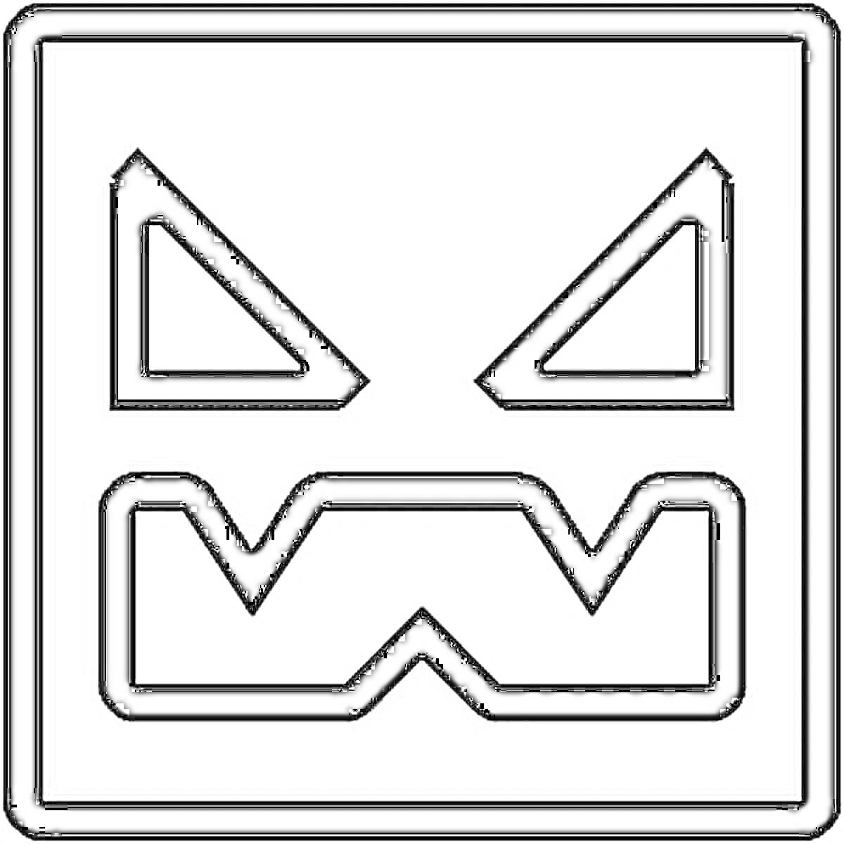 На раскраске изображено: Геометрия, Глаза, Рот, Абстракция