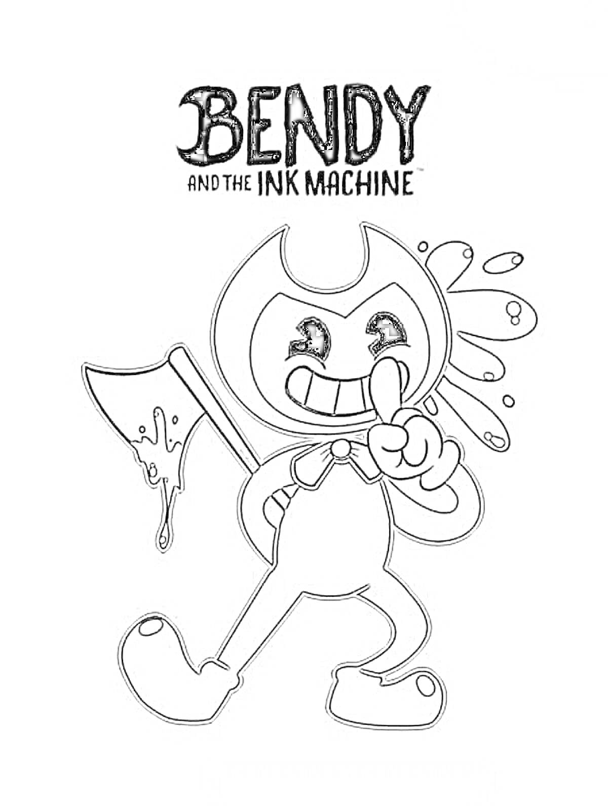 На раскраске изображено: Bendy, Чернила, Bendy and the Ink Machine