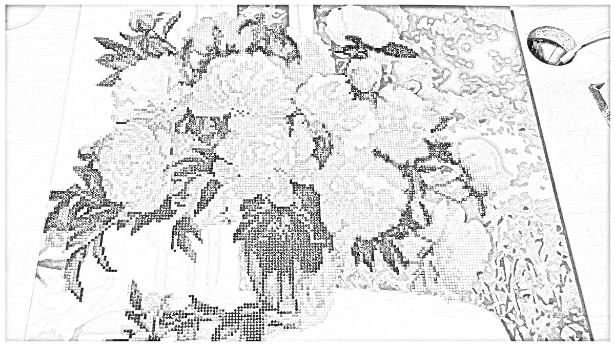 На раскраске изображено: Алмазная мозаика, Цветы, Ваза, Зелень, Пионы, Искусство, Рукоделие, Декоративное искусство