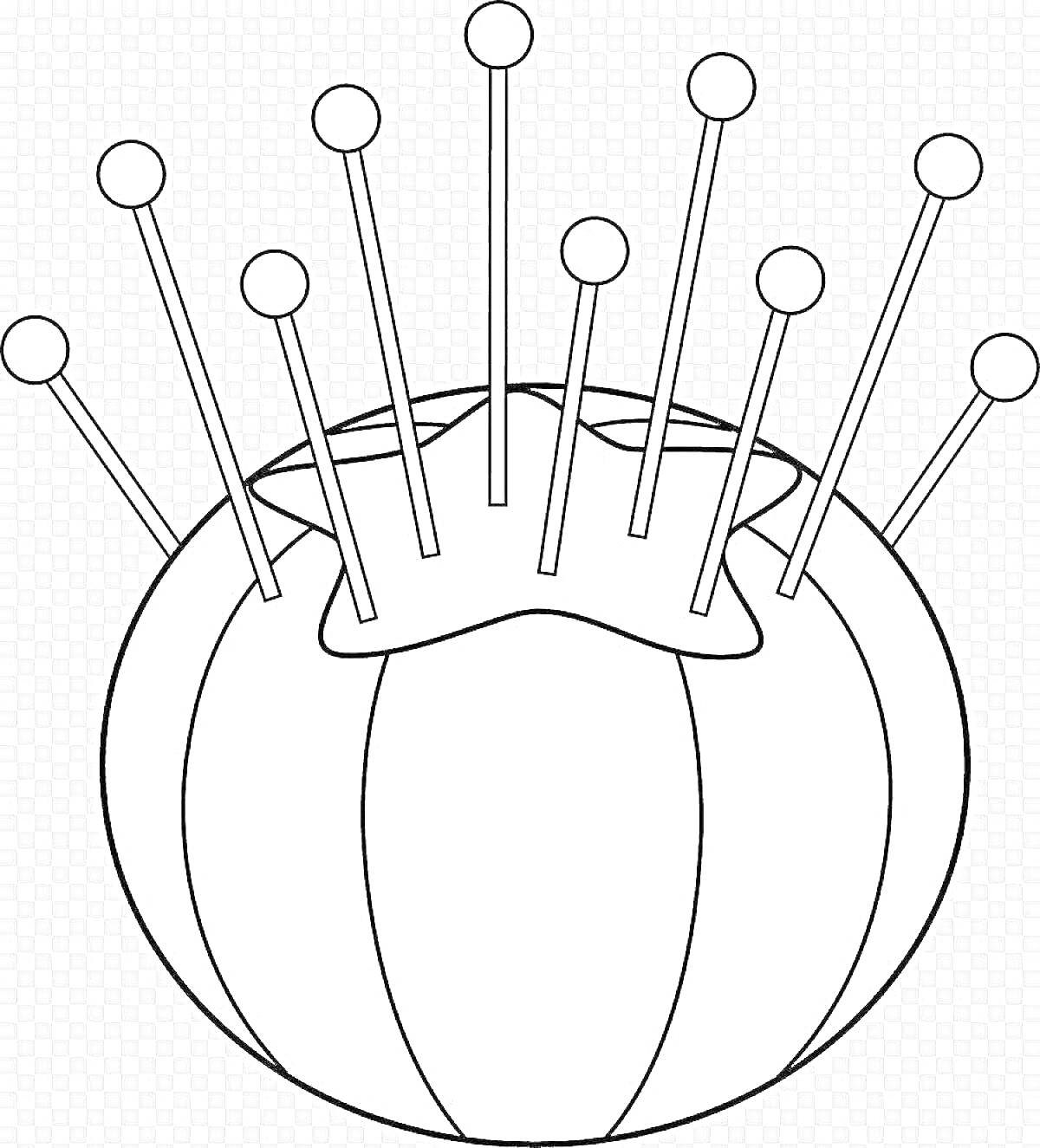 Раскраска Подушка для иголок с булавками