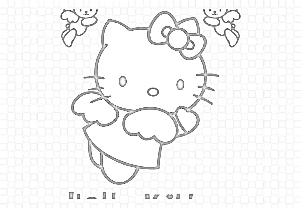 Hello Kitty с двумя ангелочками