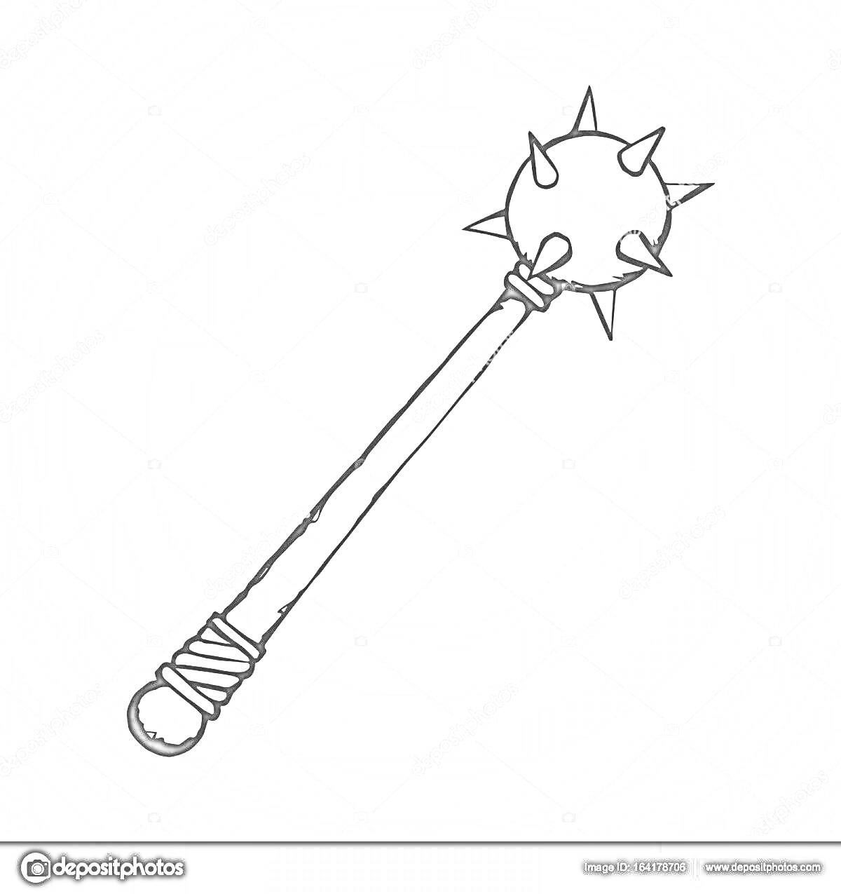 Раскраска Ручная палица с шипованной металлической сферой