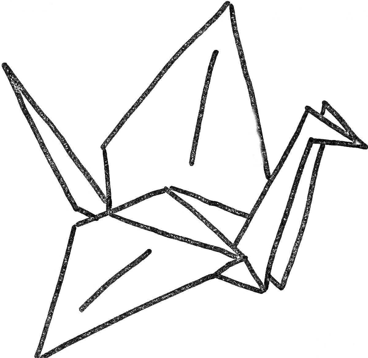 Раскраска Оригами журавль
