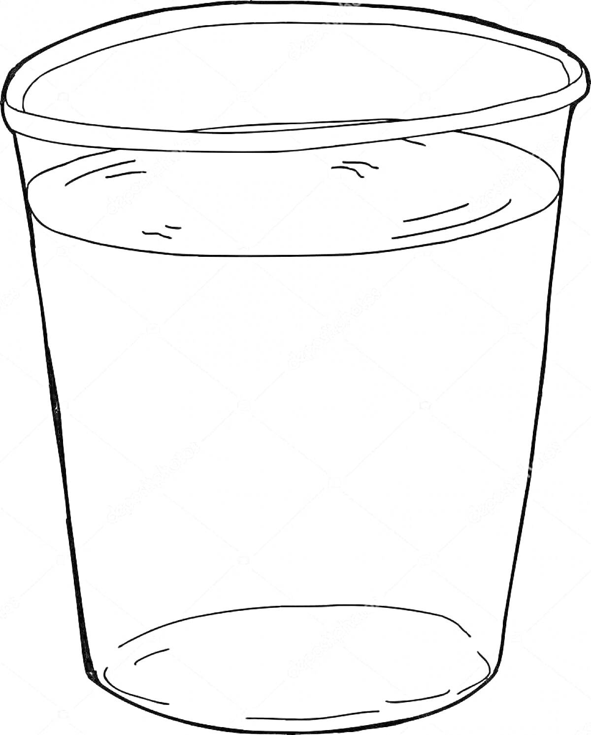 На раскраске изображено: Стакан, Вода, Напиток