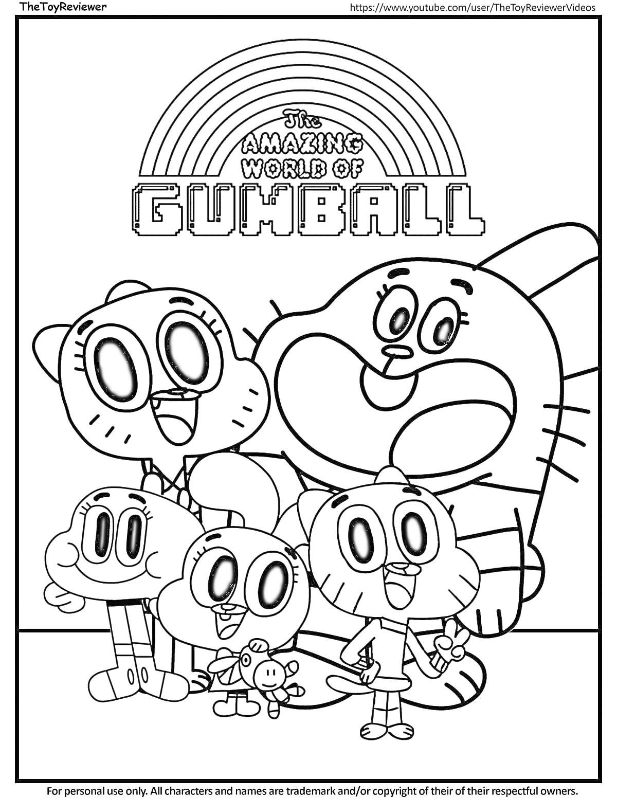 Раскраска The Amazing World of Gumball