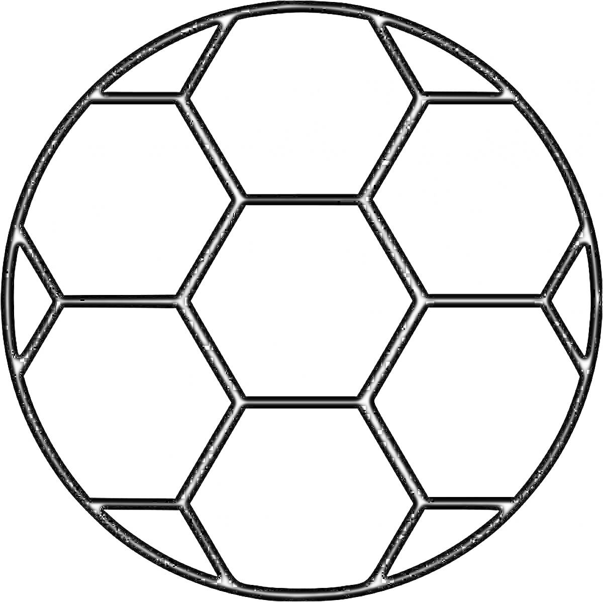 На раскраске изображено: Футбольный мяч, Спортивный инвентарь, Спорт, Футбол, Мячи