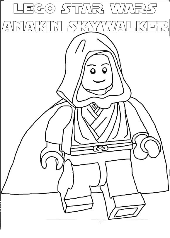 Раскраска LEGO STAR WARS Anakin Skywalker, фигурка в капюшоне и плаще