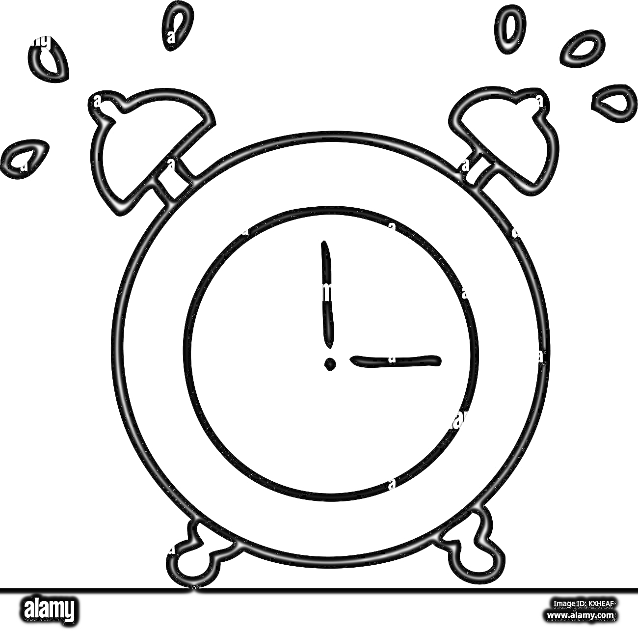На раскраске изображено: Будильник, Часы, Время, Звуки, Подъём
