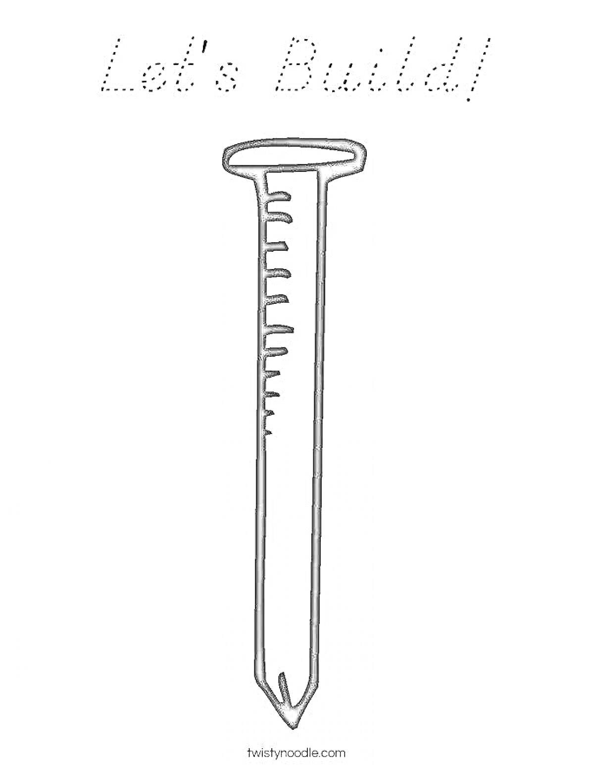 Раскраска Гвоздь с надписью 