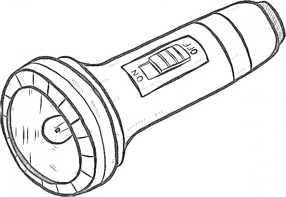 Раскраска Фонарик с кнопкой 