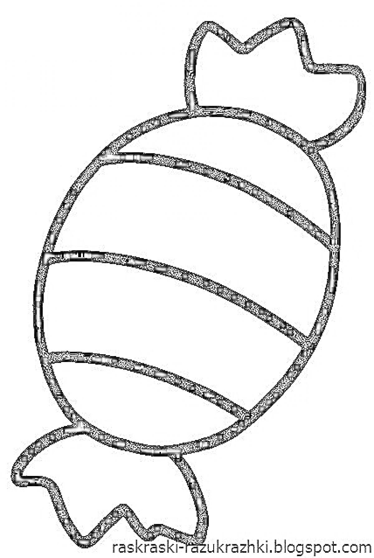 Раскраска Карамельная конфета с полосками