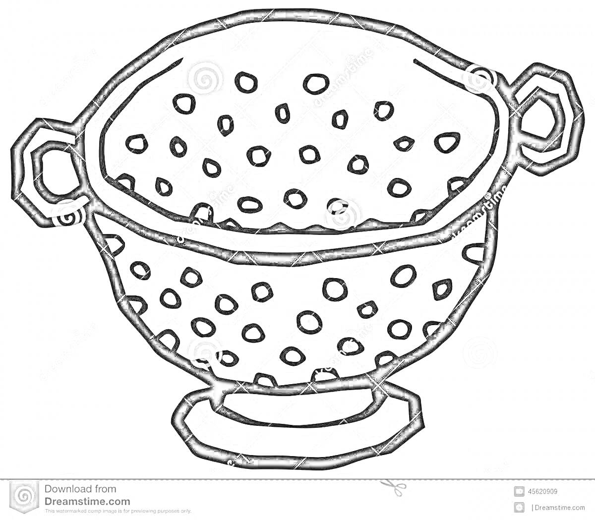 Раскраска сито с двумя ручками