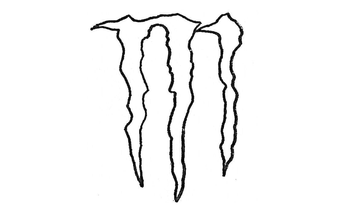 Раскраска Логотип энергетика с тремя изгибами