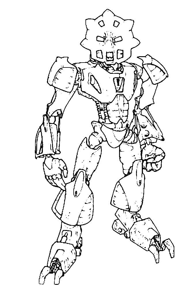 Робот с маской и механическими конечностями, стоящий в боевой позе