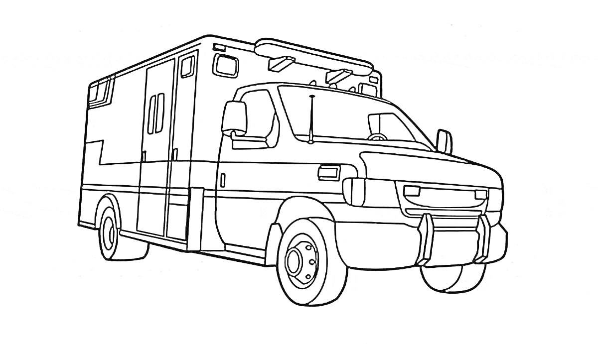 Раскраска Автомобиль скорой помощи