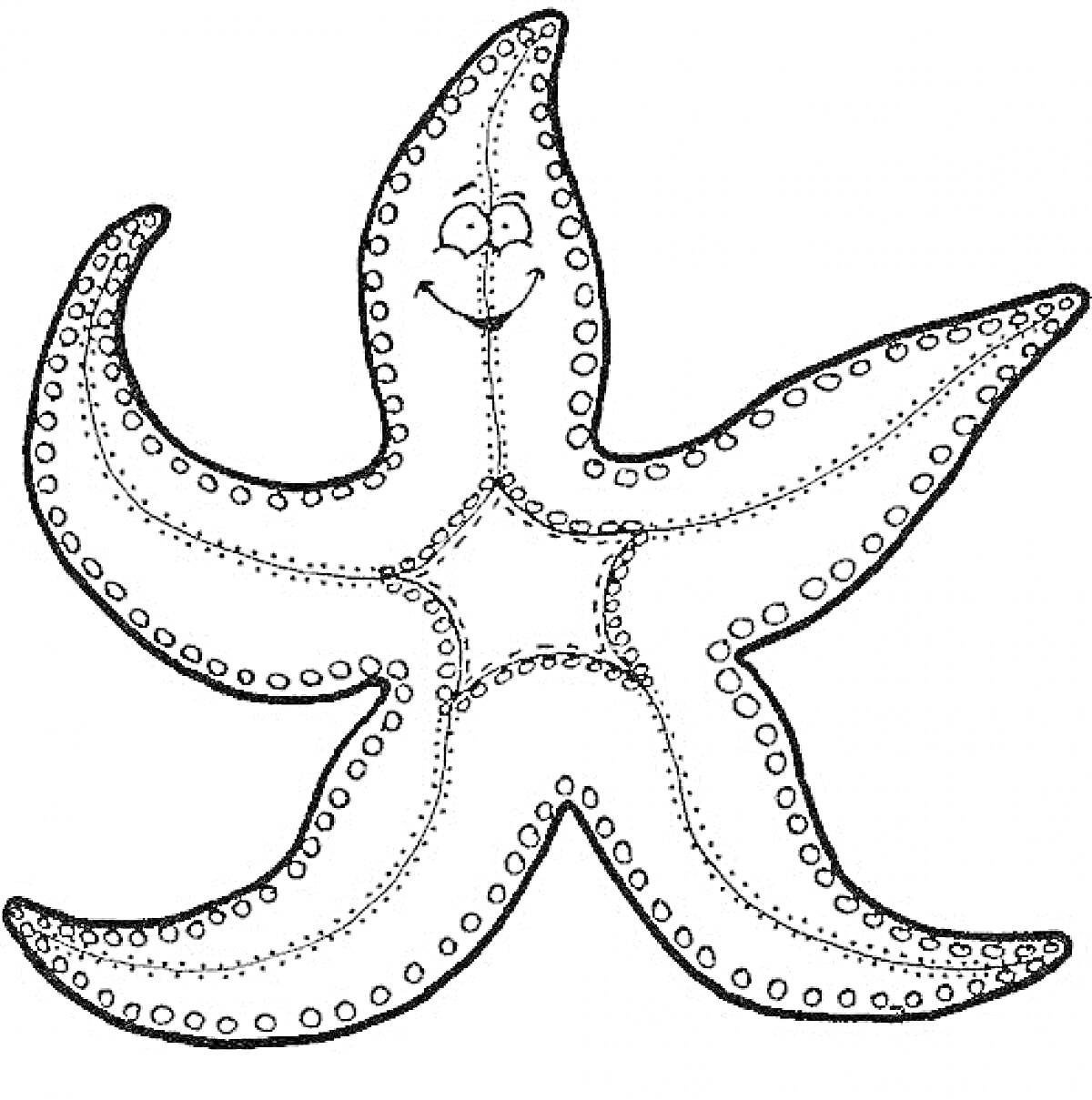 На раскраске изображено: Морская звезда, Морская жизнь, Океан, Творчество, Улыбка, Для детей