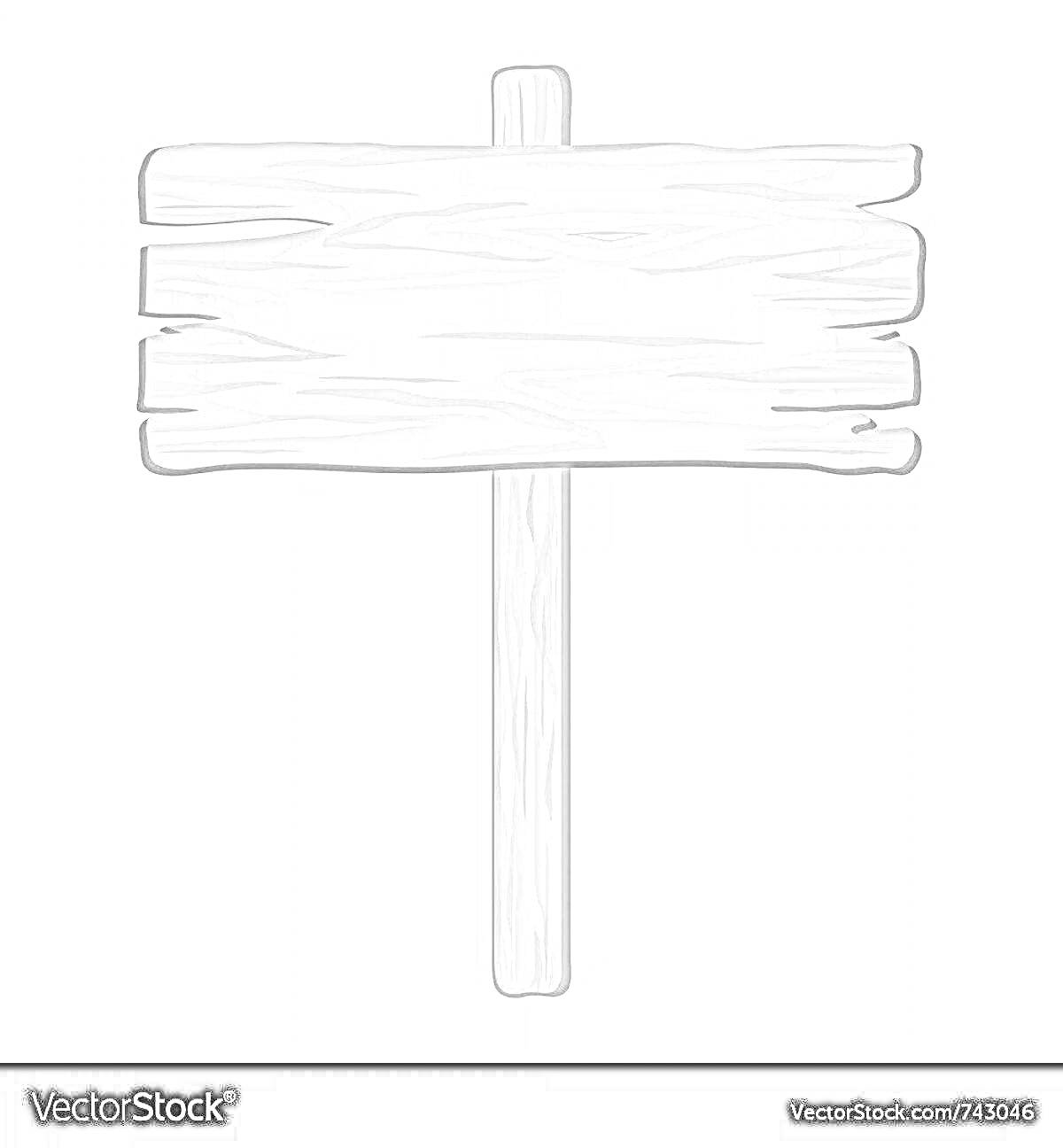Раскраска Деревянная табличка на столбе