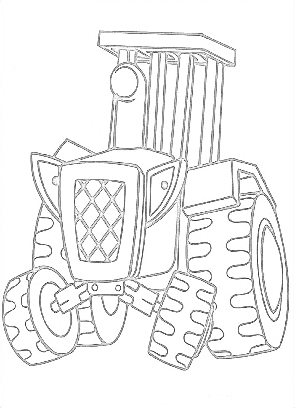 Раскраска Трактор из мультфильма 