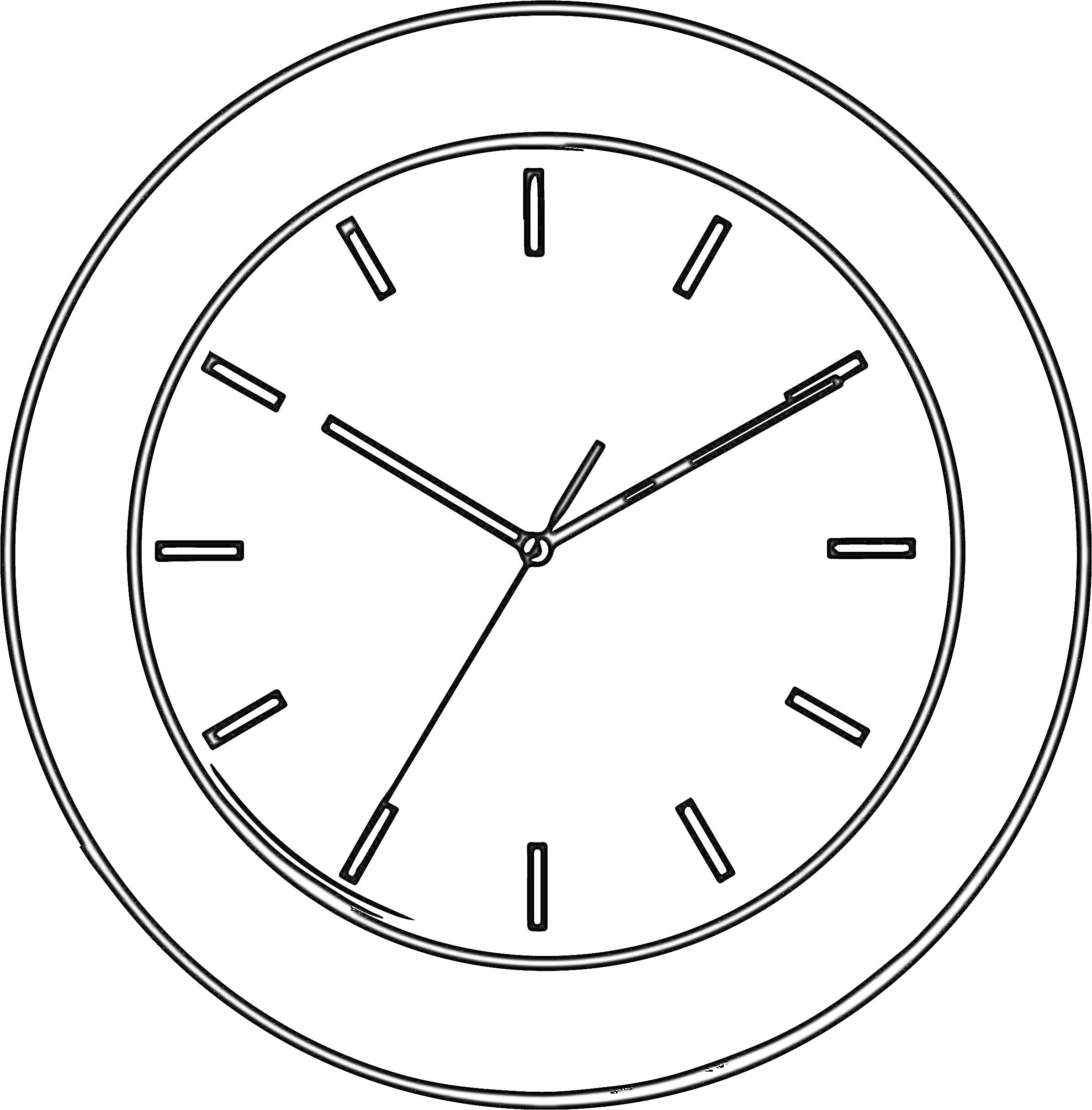 Настенные кварцевые часы с отметками времени и циферблатом