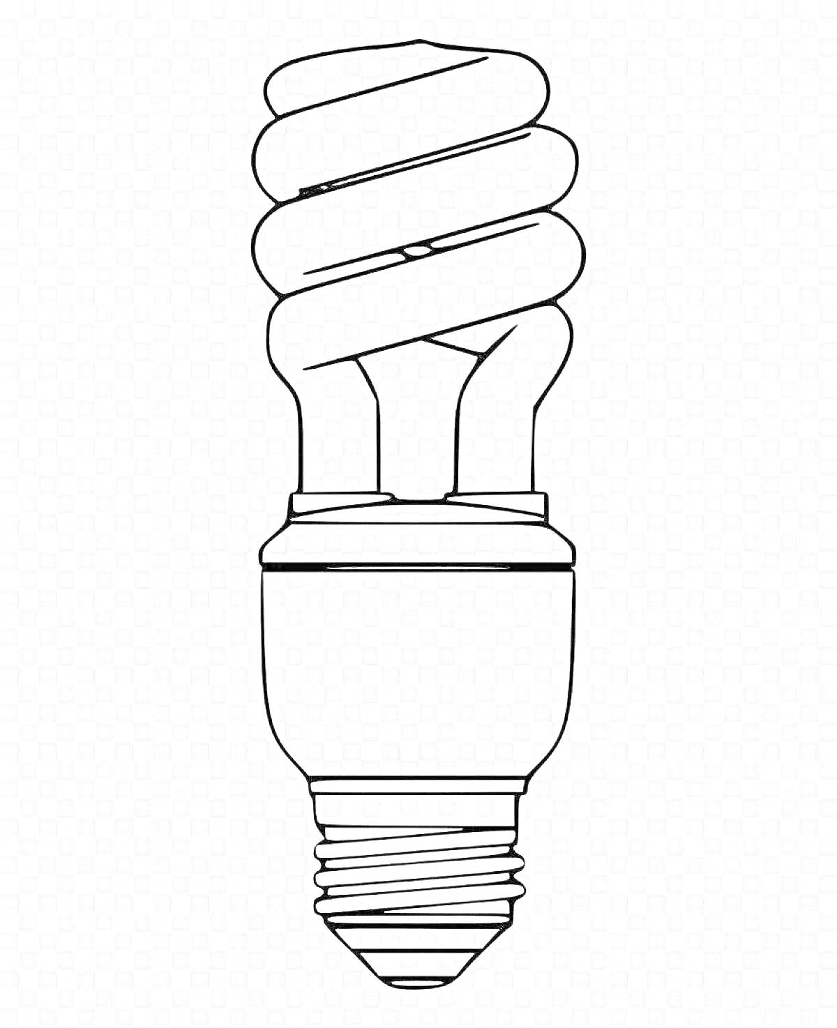 Раскраска Линия для детей - Энергосберегающая лампочка