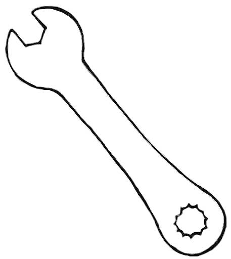 На раскраске изображено: Инструмент, Гаечный ключ, Ремонт
