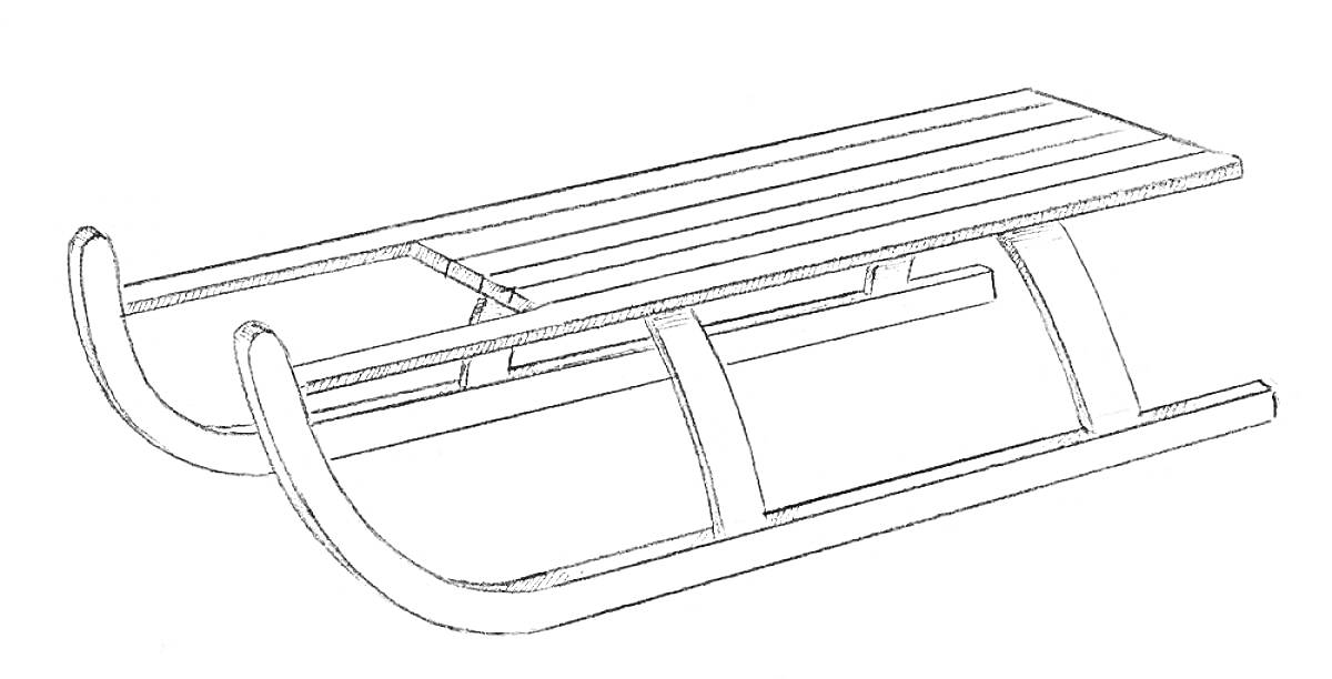 Деревянные санки с гнутыми полозьями