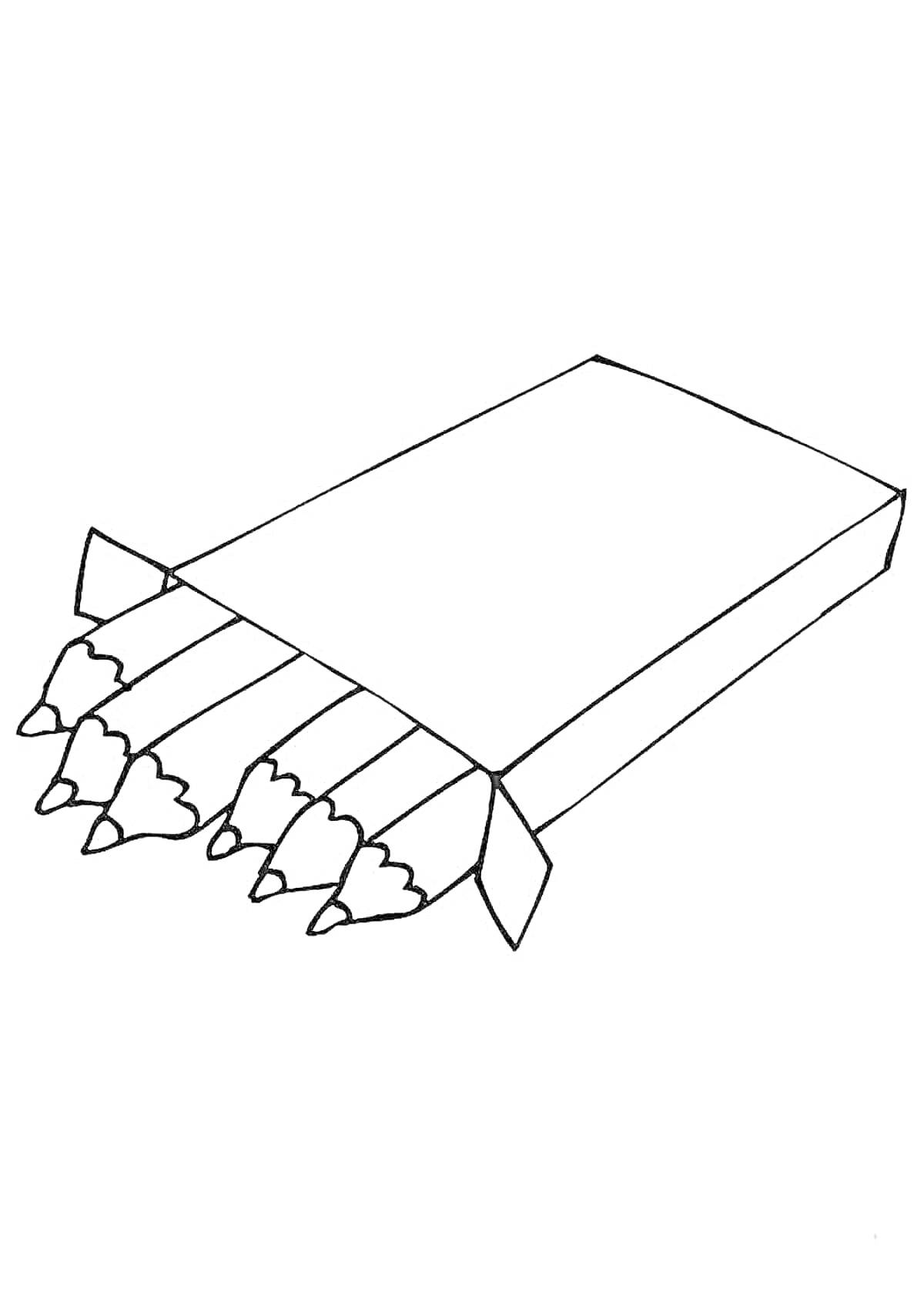 Раскраска Коробка цветных карандашей