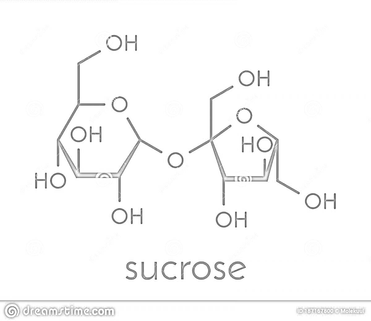 На раскраске изображено: Сахароза, Молекула, Химия, Схема, Органическая химия, Сахар