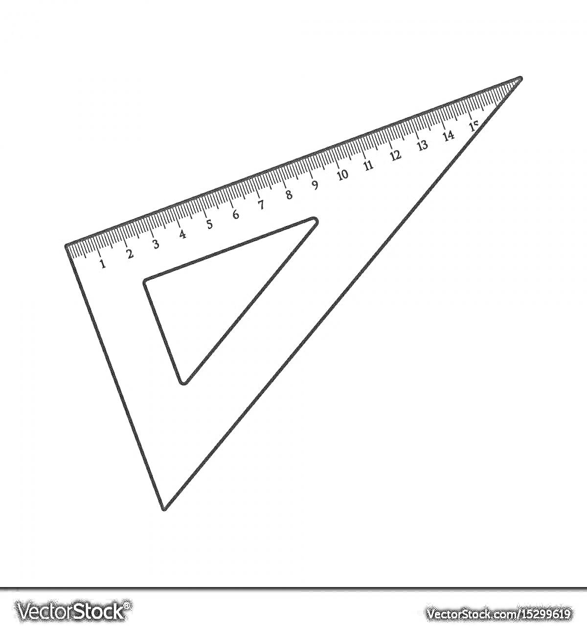 Треугольная линейка с измерительной шкалой