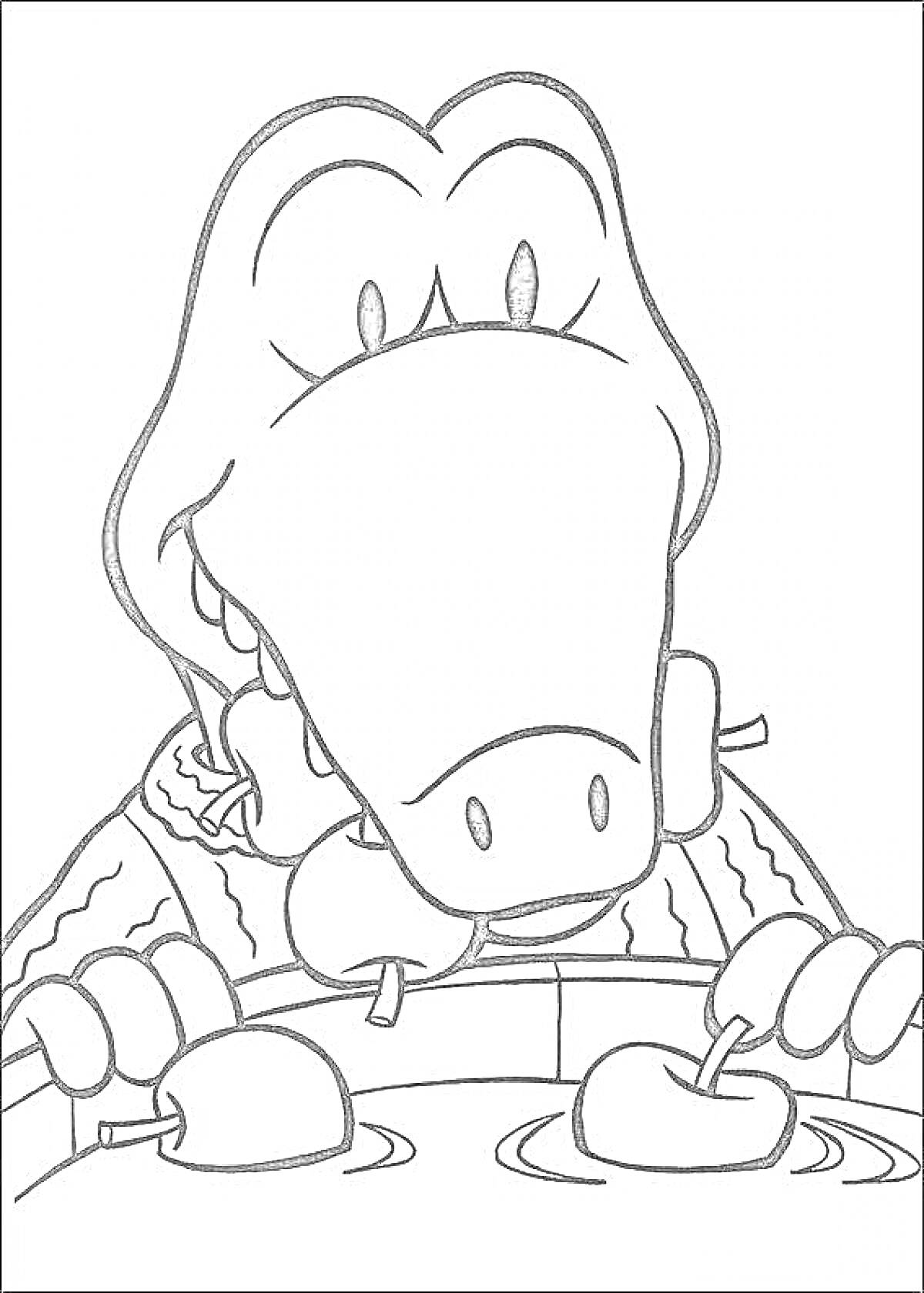 На раскраске изображено: Крокодил, Вода