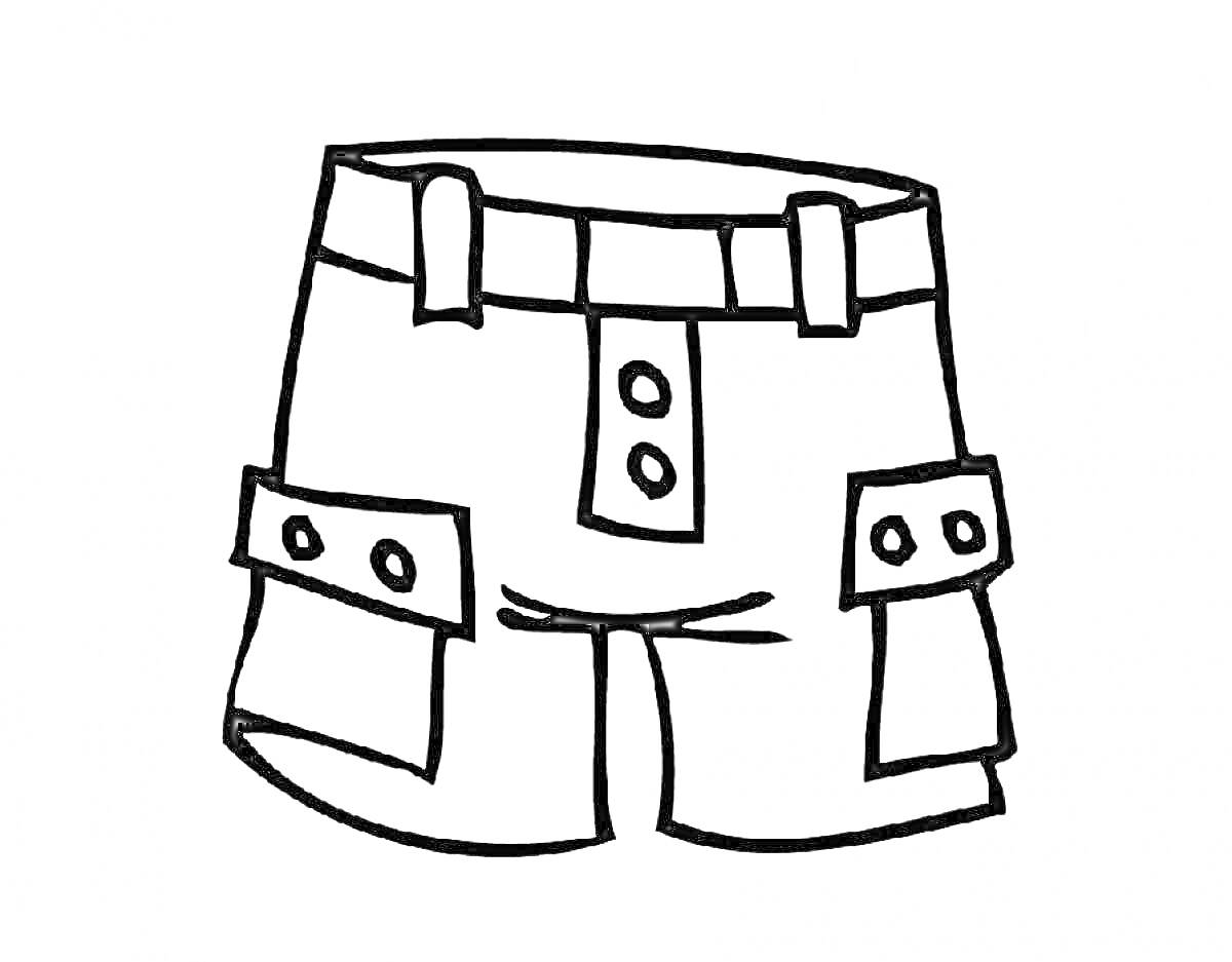 Детские шорты с карманами и пуговицами