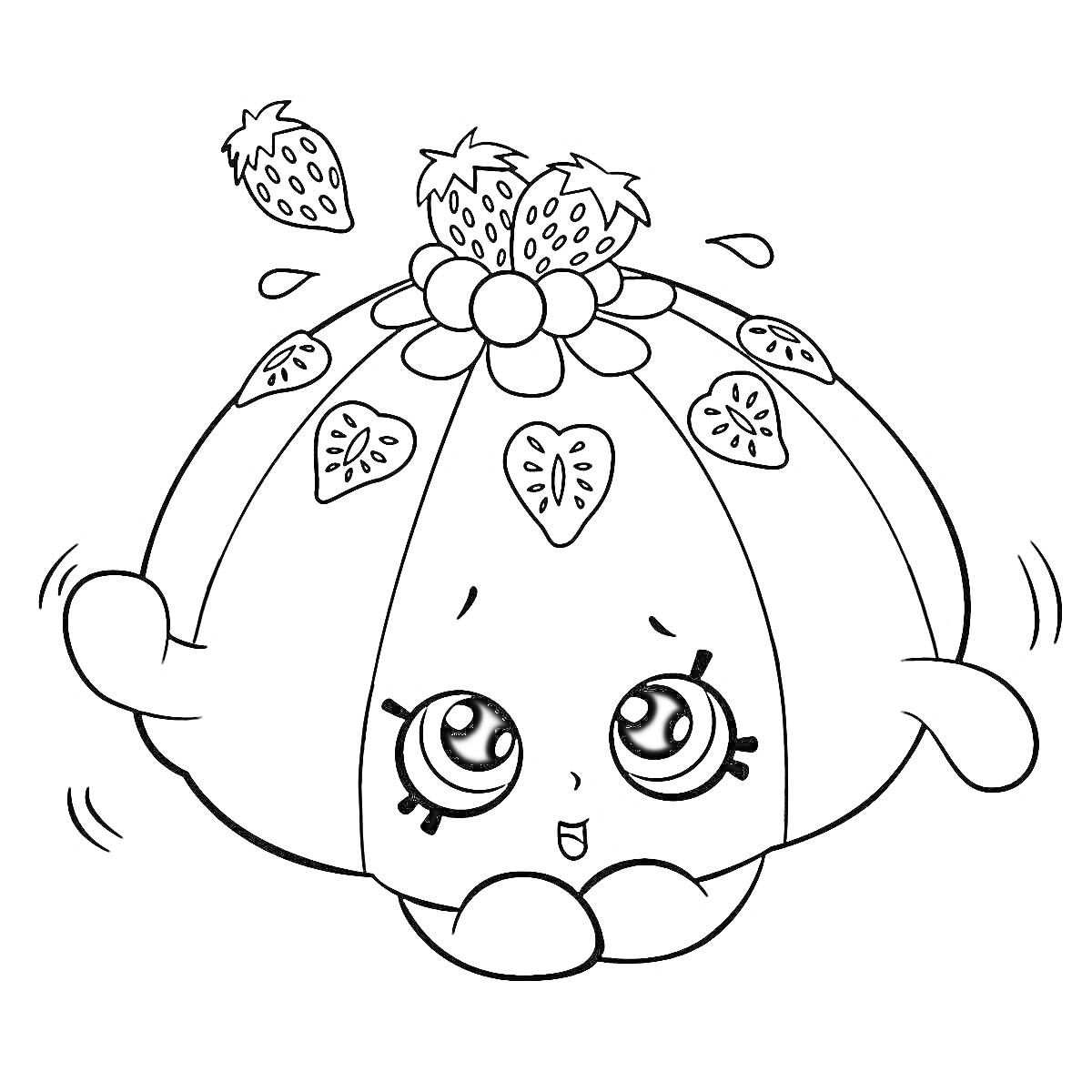 На раскраске изображено: Яблоко, Клубника