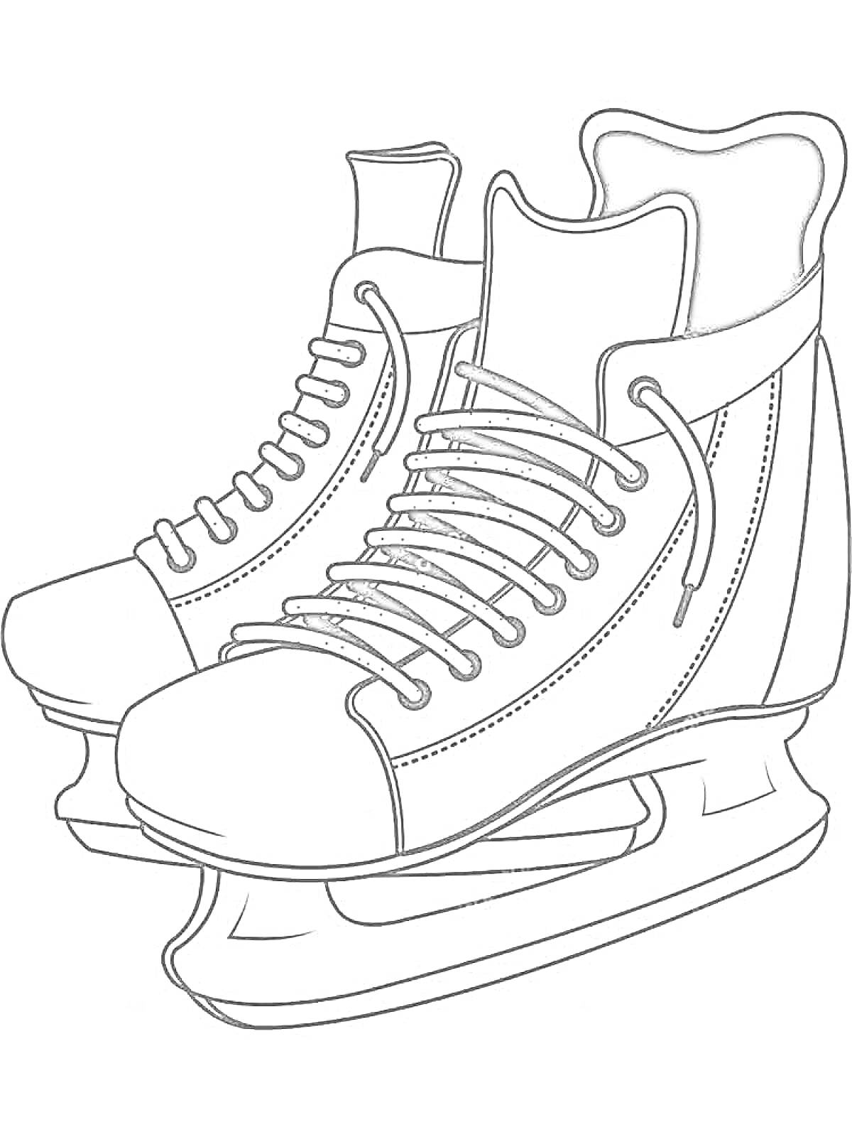 Раскраска Парные хоккейные коньки со шнурками