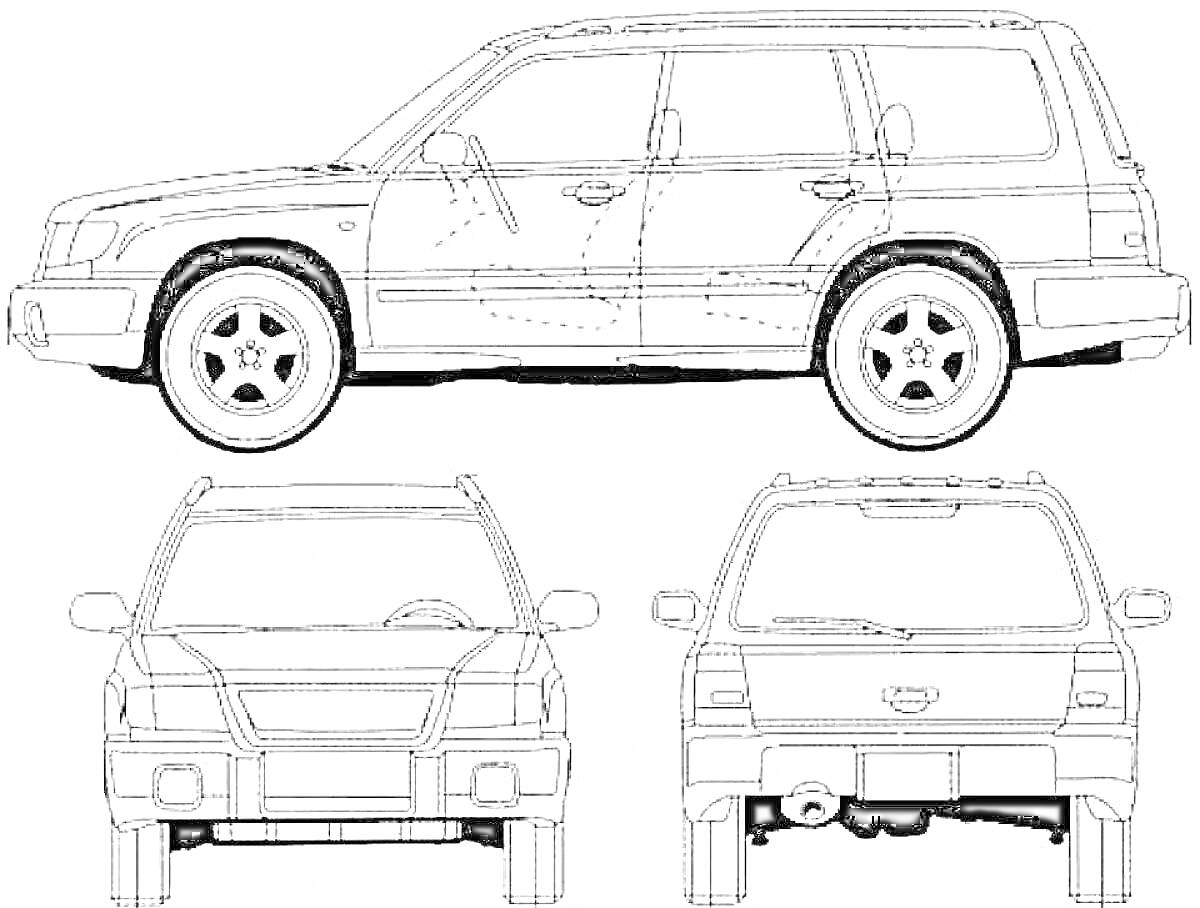 На раскраске изображено: Внедорожник, Транспорт