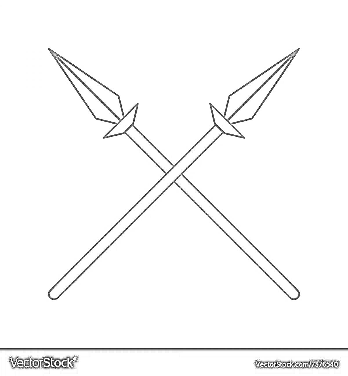 Раскраска Два скрещенных копья