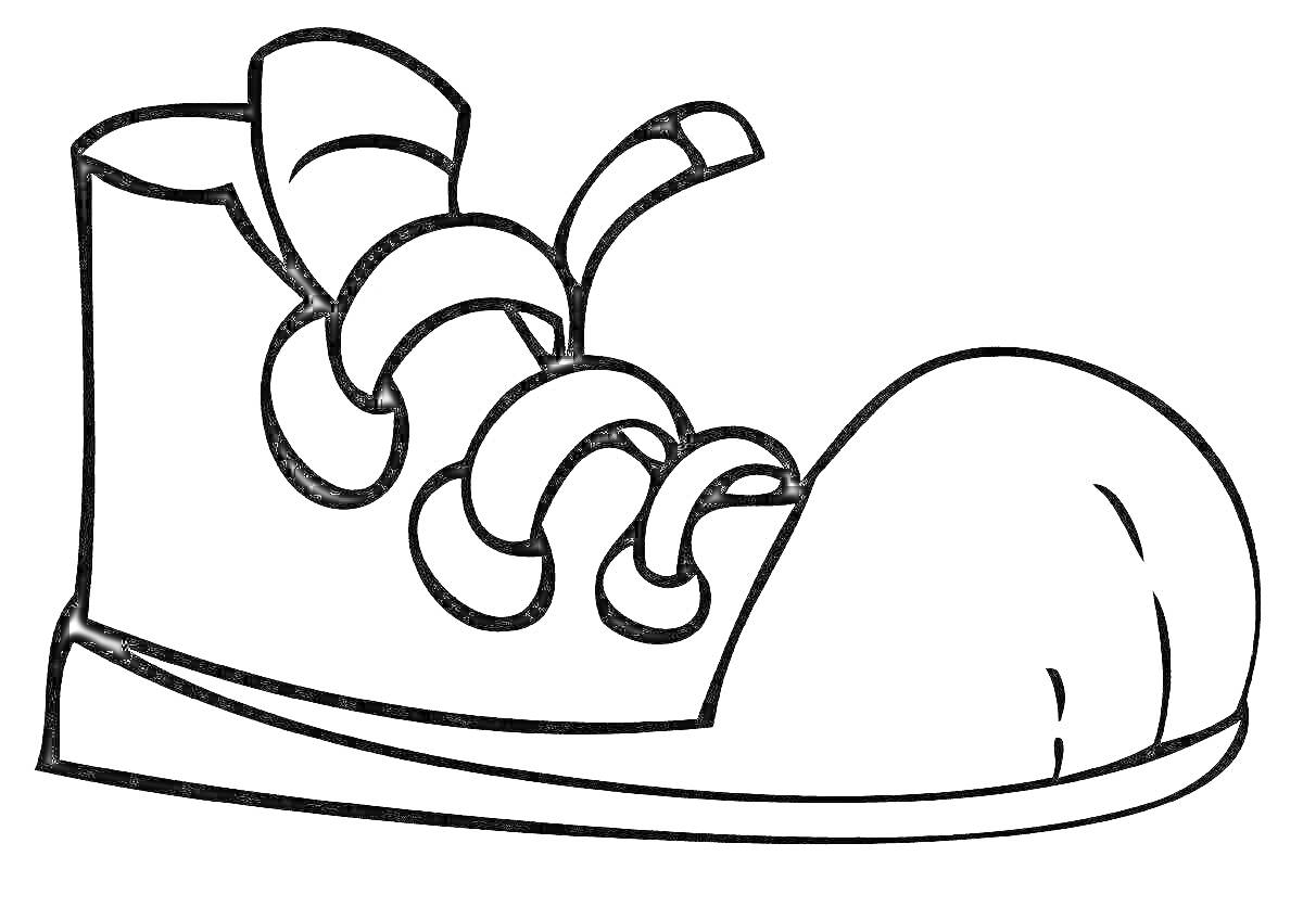 Раскраска Кроссовок с шнурками