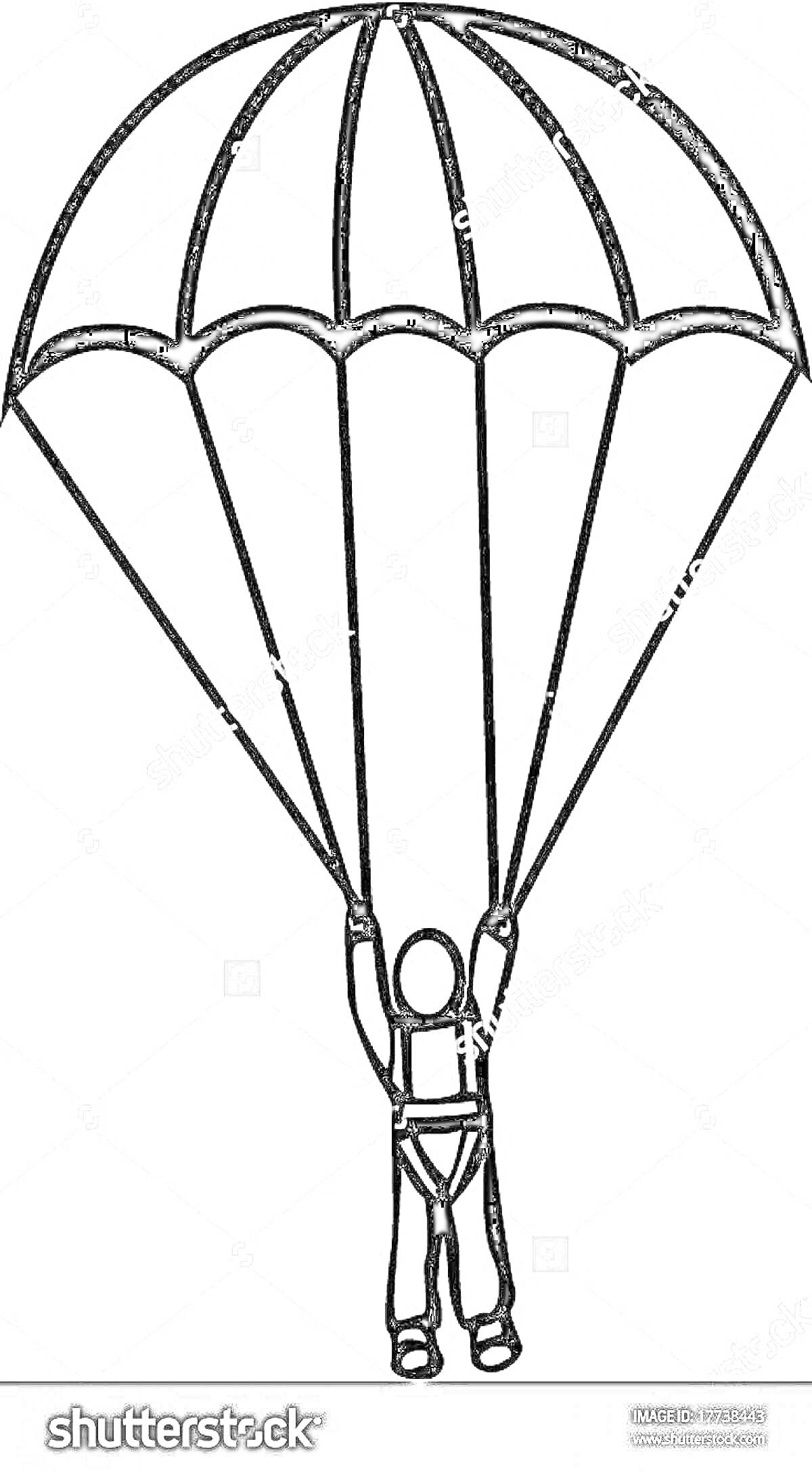 Раскраска Человек с парашютом