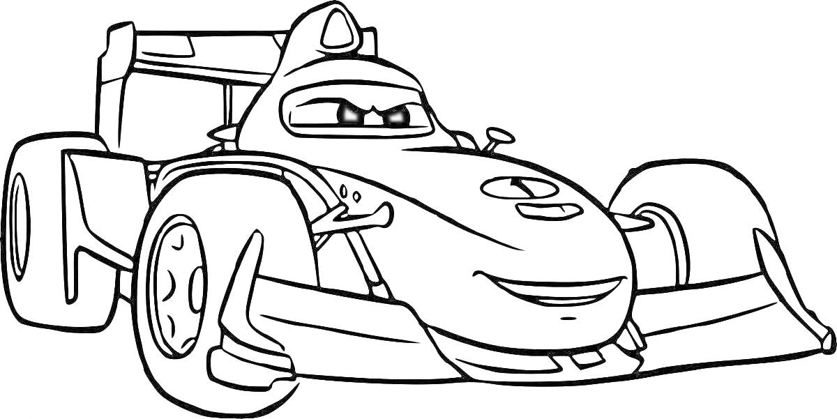 На раскраске изображено: Молния Маквин, Гоночный автомобиль, Анимация