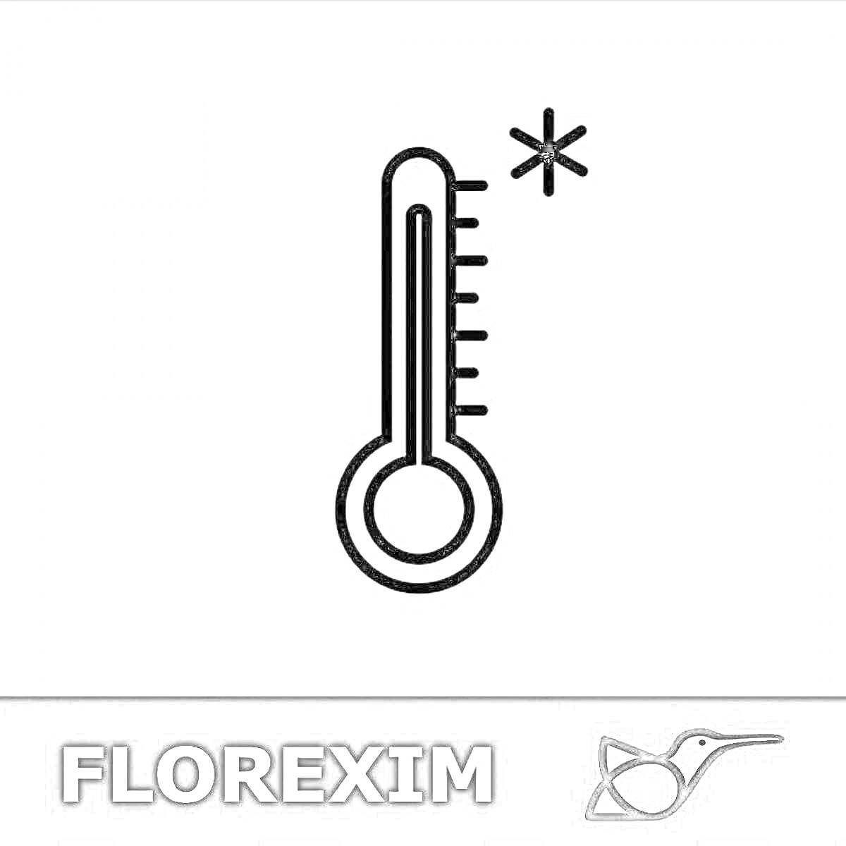 На раскраске изображено: Градусник, Термометр, Измерение температуры, Холод