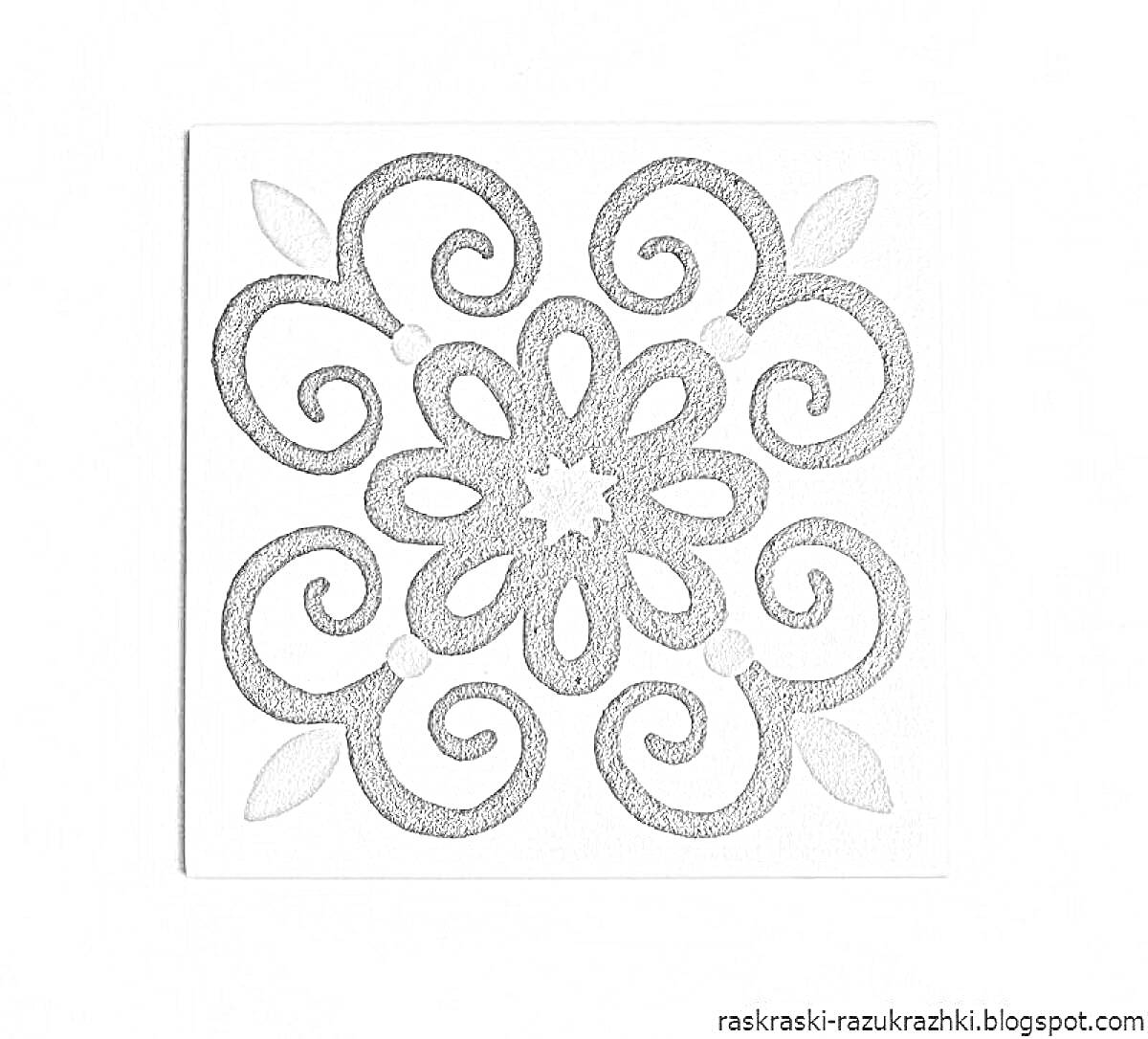 Раскраска Керамическая плитка с цветочным узором