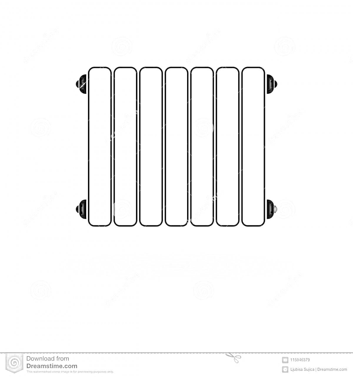 Раскраска Радиатор с шести секциями