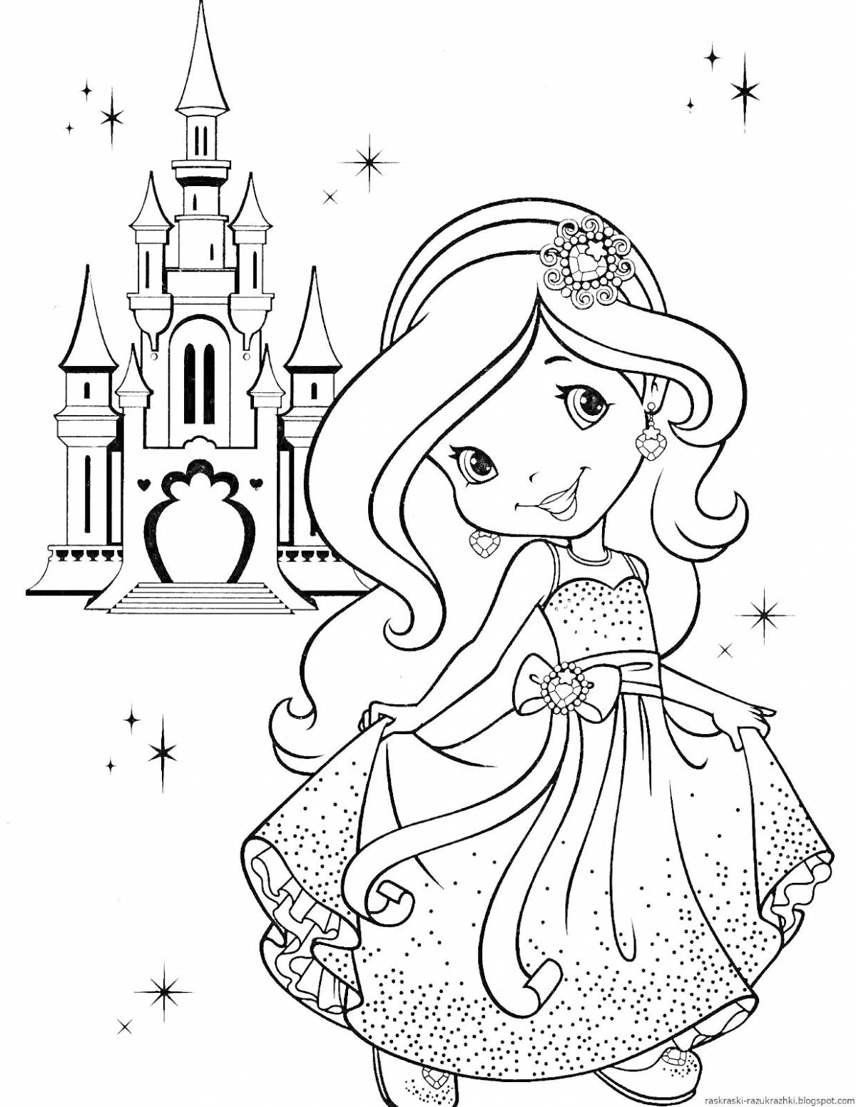 Раскраска принцесса с замком фото Fantasy and Dragon Coloring Pages Dragon coloring page, Coloring pages, Princess